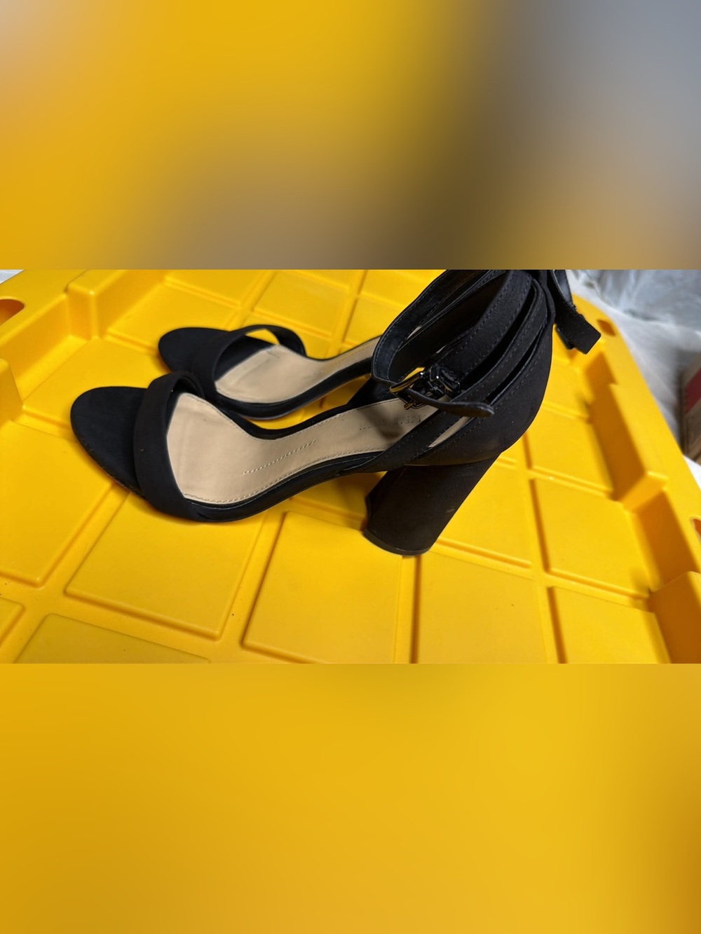 Gianni Bini Black Block Heel Ankle Strap Sandals